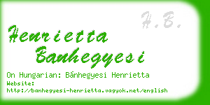 henrietta banhegyesi business card